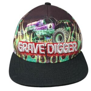 Monster Jam Boys 5 Panel Black One Size Grave Digger Monster Truck Snapback Hat